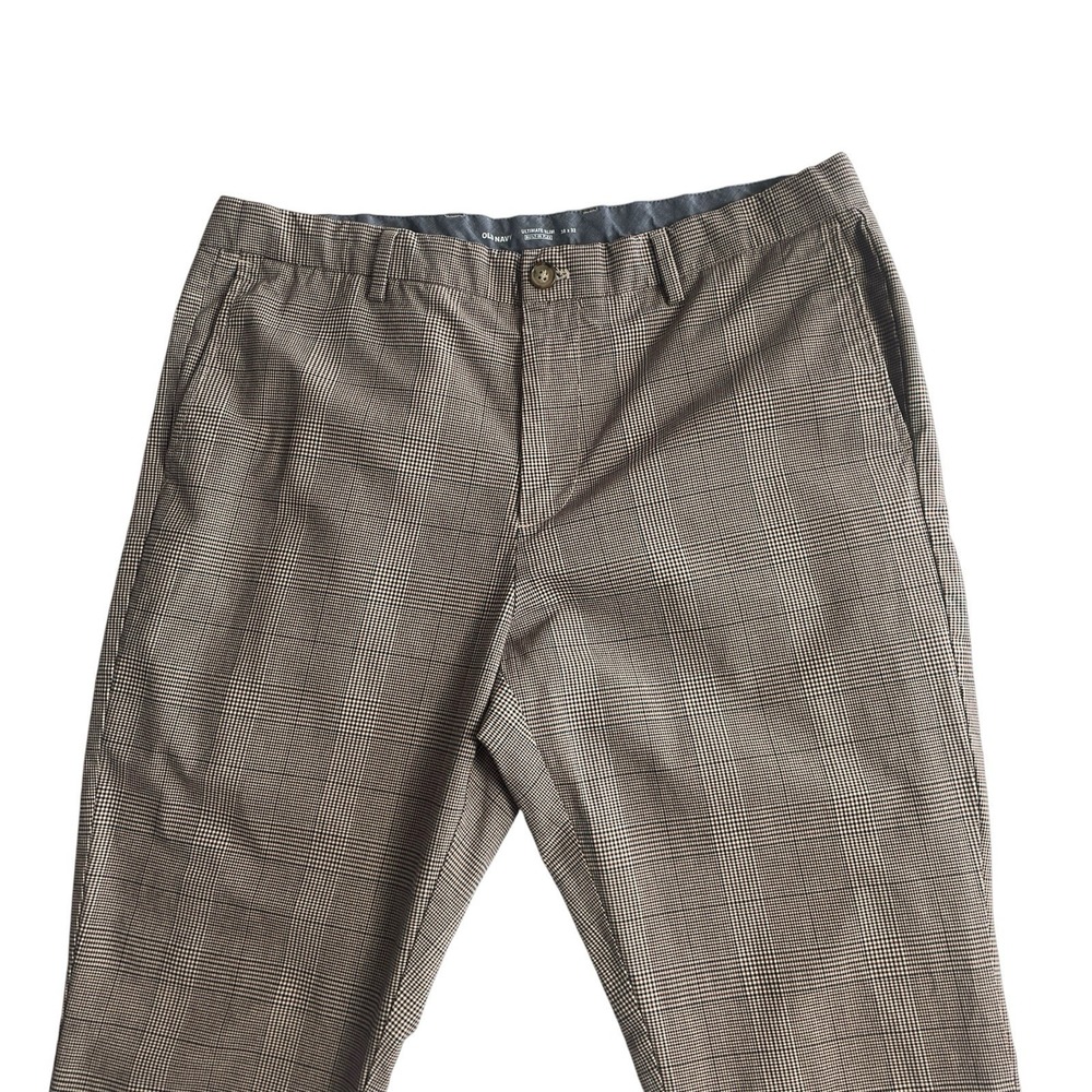 Old Navy Mens 38x32 Ultimate Slim Plaid Pants Built In Flex Stretch Chino - Picture 9 of 11